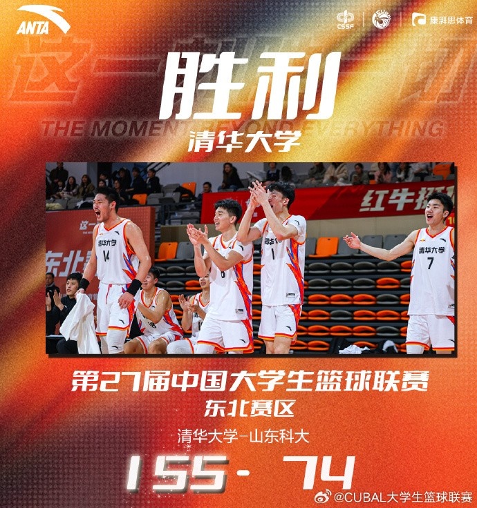 🏀CUBAL-卢骏21+5 清华大学轰进32记三分81分狂胜山东科大