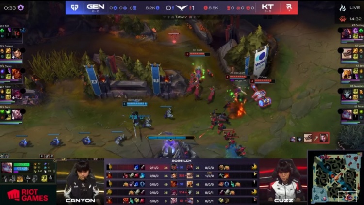🎮为了杀Chovy家都不要了！国手Kiin杰斯丝血操作秀 GEN赢首局