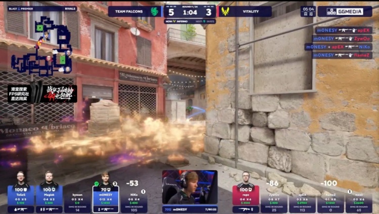 🎮m0NESY五杀状态爆棚 龙哥爆发四杀锦上添花 Falcons拿下图一