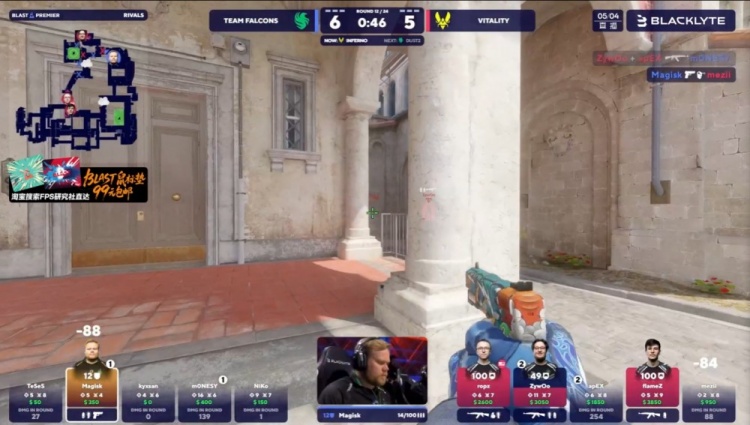 🎮m0NESY五杀状态爆棚 龙哥爆发四杀锦上添花 Falcons拿下图一