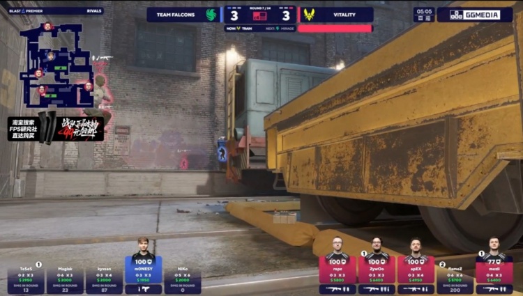 🎮ropz半场前4杀收尾 m0NESY哑火 Falcons进攻乏力 VIT先拿赛点