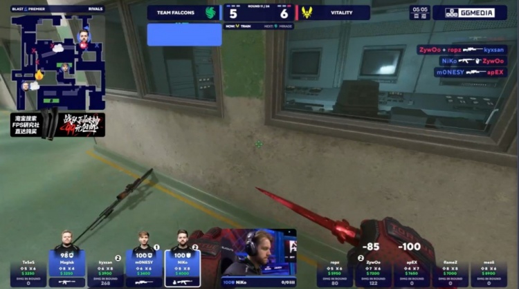🎮ropz半场前4杀收尾 m0NESY哑火 Falcons进攻乏力 VIT先拿赛点