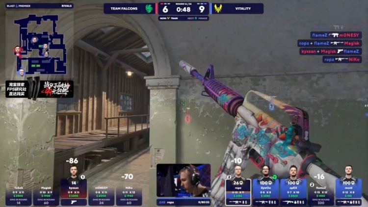 🎮ropz半场前4杀收尾 m0NESY哑火 Falcons进攻乏力 VIT先拿赛点