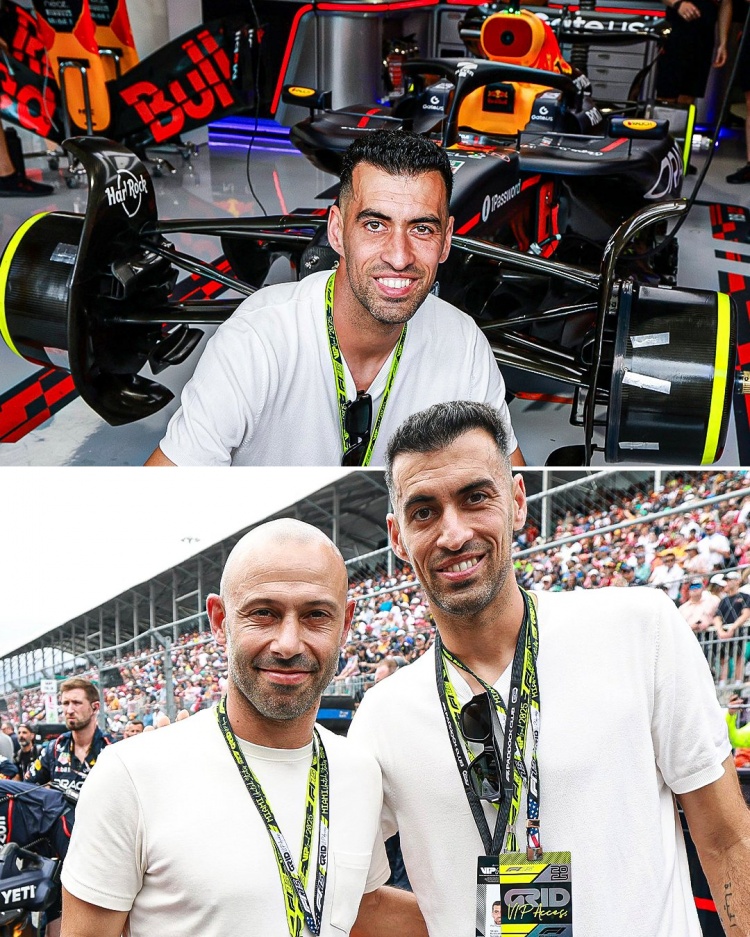 闲暇时光！马斯切拉诺、布斯克茨现场观看F1迈阿密大奖赛