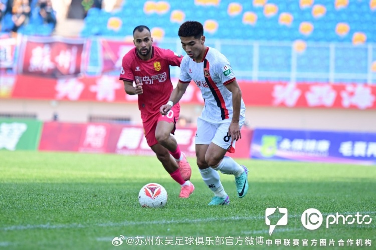 苏州东吴客场1-0战胜青岛红狮，科维奇再次当选全场最佳球员