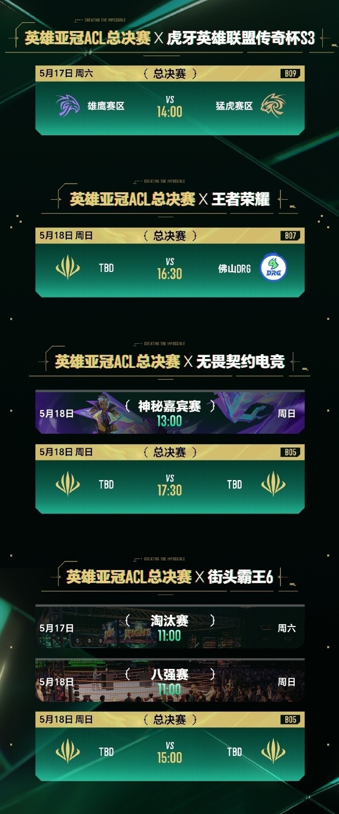 英雄亚冠ACL总决赛赛程：九大项目 直通电竞世界杯名额花落谁家