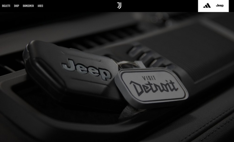 官方：尤文与Jeep和Visit Detroit达成新的球衣胸前广告赞助协议