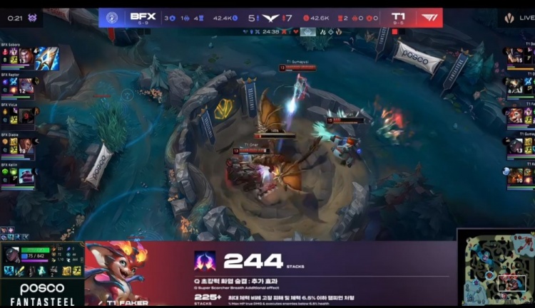 🎮铁木真赛！斯莫德阵容24分钟拿龙魂 Doran连续单杀 T1横扫BFX