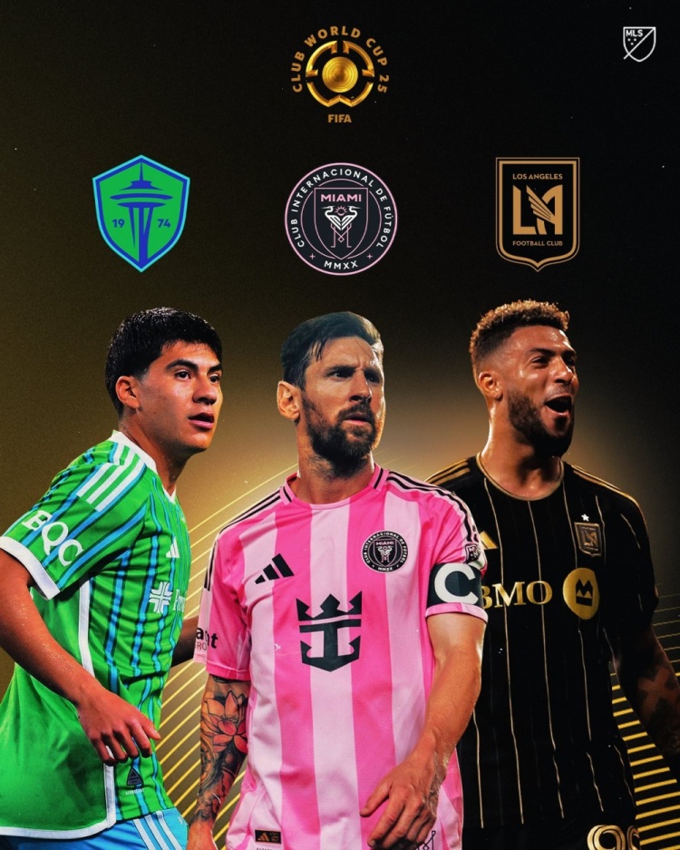 MLS三家俱乐部参加世俱杯：西雅图海湾人、迈阿密国际、洛杉矶FC