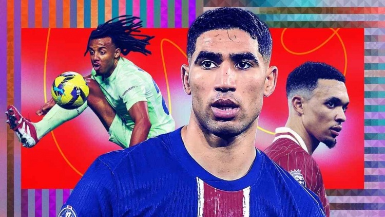 ESPN年度10大边后卫：阿什拉夫当选最佳，阿诺德第2，迪马尔科第7