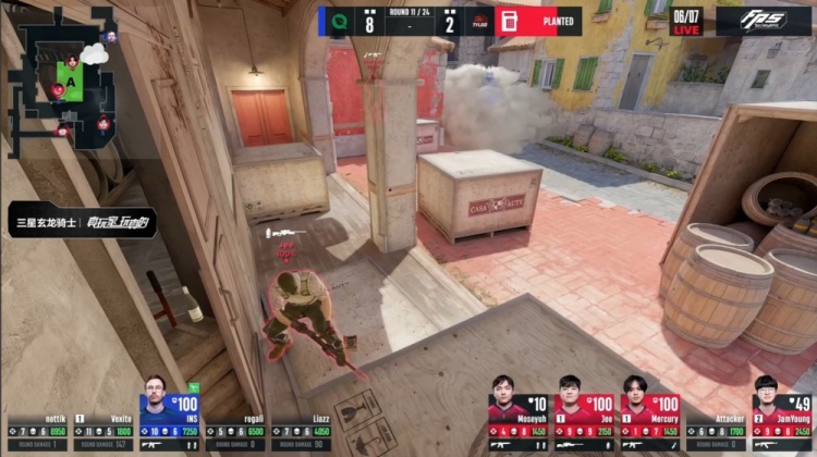 🎮连追6分白忙活！Tyloo进攻稀碎 Vexite手感爆棚 绿叶拿下小镇