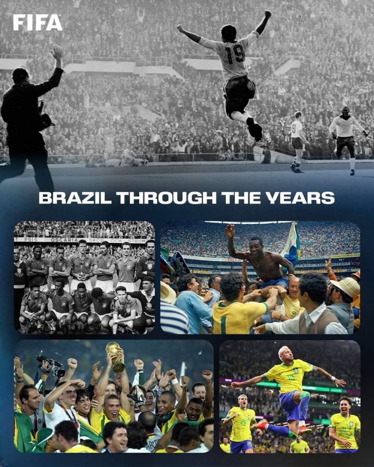 FIFA社媒祝贺巴西：自1930年世界杯创立以来，保持每届全勤纪录
