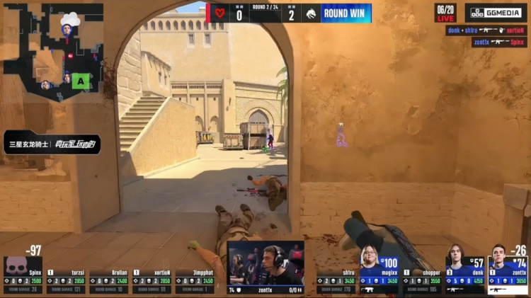 🎮存donk贴纸了？zont1x两残局天神下凡 Spirit图1四加时胜MOUZ