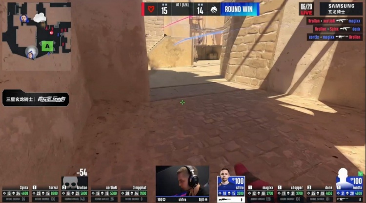 🎮存donk贴纸了？zont1x两残局天神下凡 Spirit图1四加时胜MOUZ