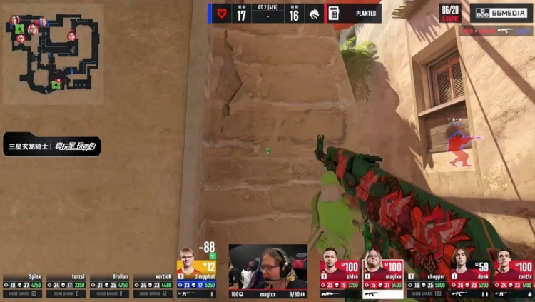 🎮存donk贴纸了？zont1x两残局天神下凡 Spirit图1四加时胜MOUZ