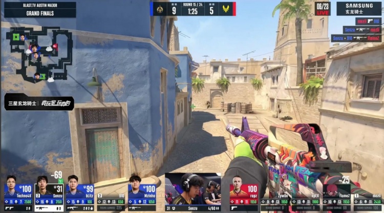 🎮910迷城五杀爆斩小蜜蜂 4K两收残局 Zywoo哑火 蒙古赢下图一
