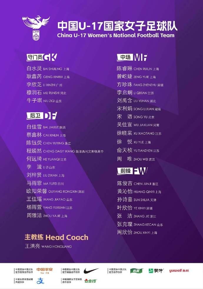 U-17国家女子足球队将于2025年6月22日至8月5日进行集训
