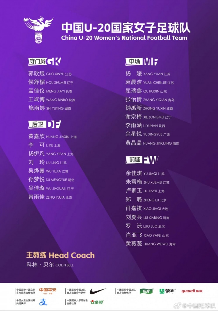 为备战U20女足亚预赛，U20女足国家队将于6月27日-7月30日集训