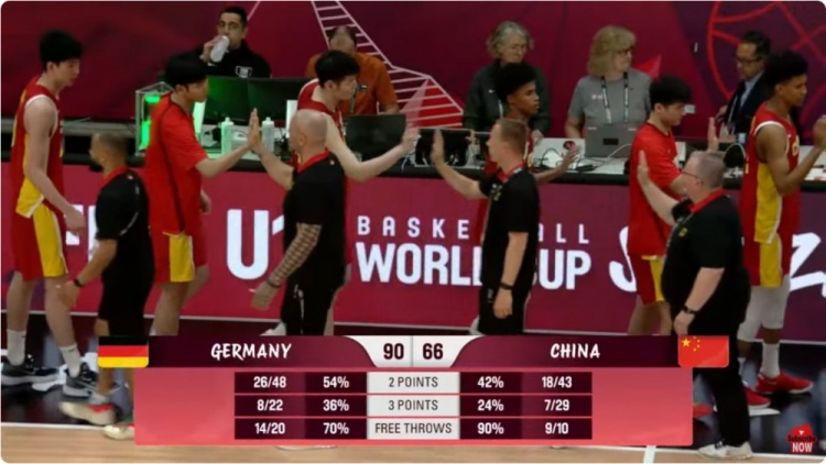 🏀U19男篮世界杯小组赛-朱正12分 中国男篮不敌德国遭遇2连败