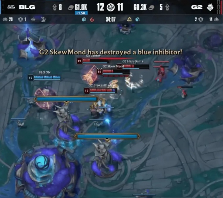 G2分享BLG蓝色方守家照片：BLG基地对战西方队伍的一些事
