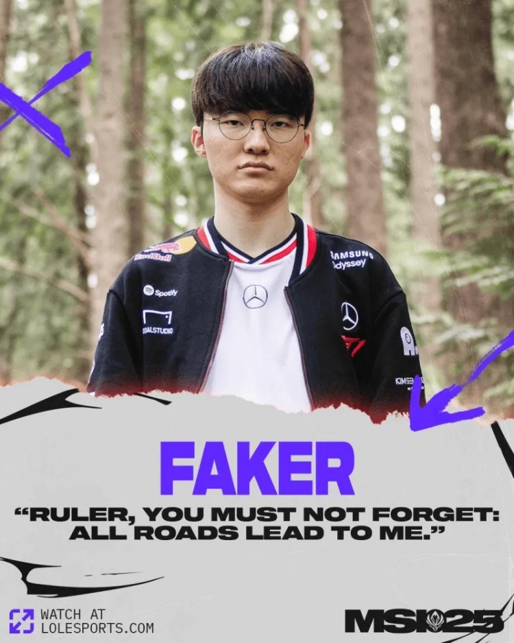 官方发布Faker名言：纵路有千条都难逃与我相遇，2023到2025