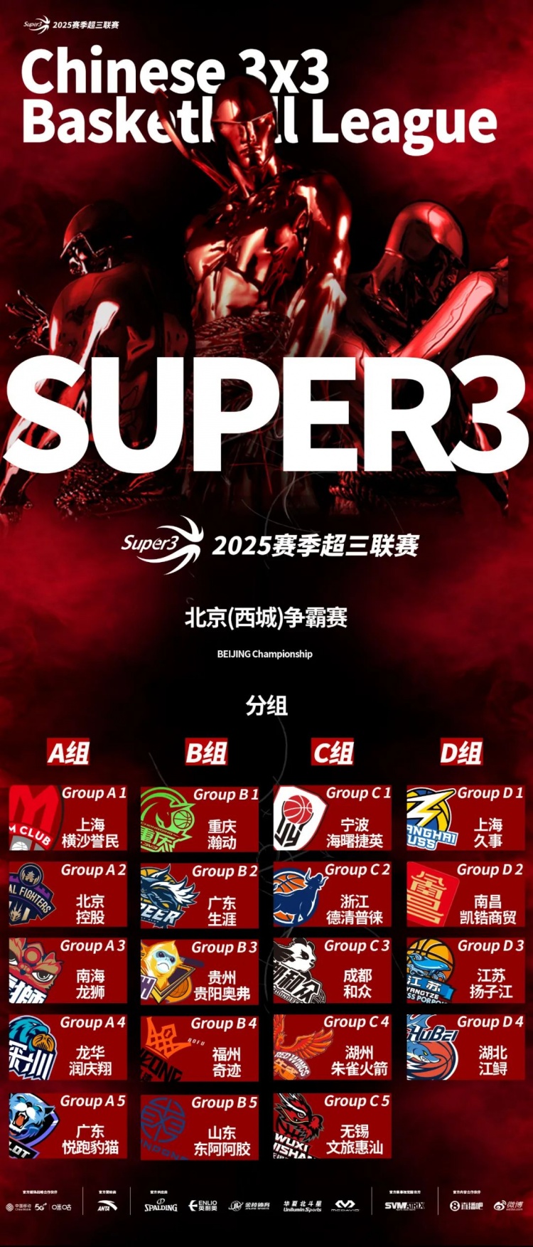 2025赛季超三联赛北京（西城）争霸赛分组及赛程发布！