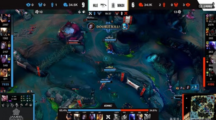 🎮都是白忙活！KOI小龙团一波爆炸 上中团战发力HLE晋级淘汰赛