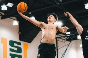 旅美球员赵维伦晒训练照，展现决心与毅力