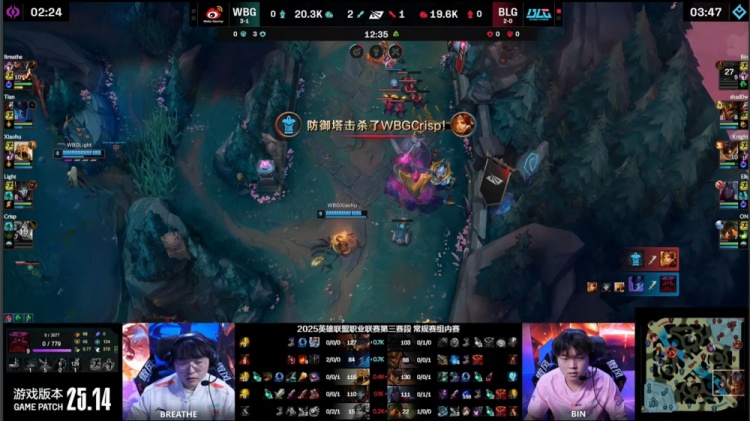 🎮谁借个火?knight爆弹扔Xiaohu嘴儿里 Elk5杀收尾 BLG横扫WBG