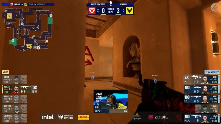 🎮就在今天？xertion火力全开 ropz5杀难救小蜜蜂 MOUZ拿下选图