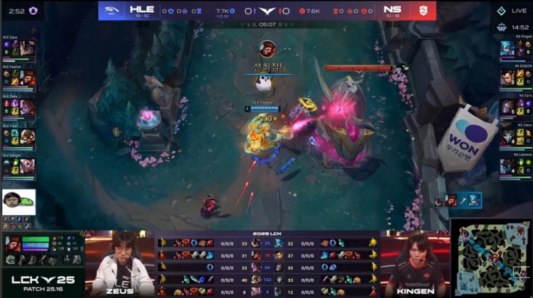 🎮小花生猴子金箍棒敲晕Jiwoo Kingen团战只找宙斯 HLE赢首局