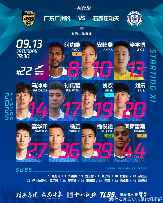 ⚪️首发阵容来了