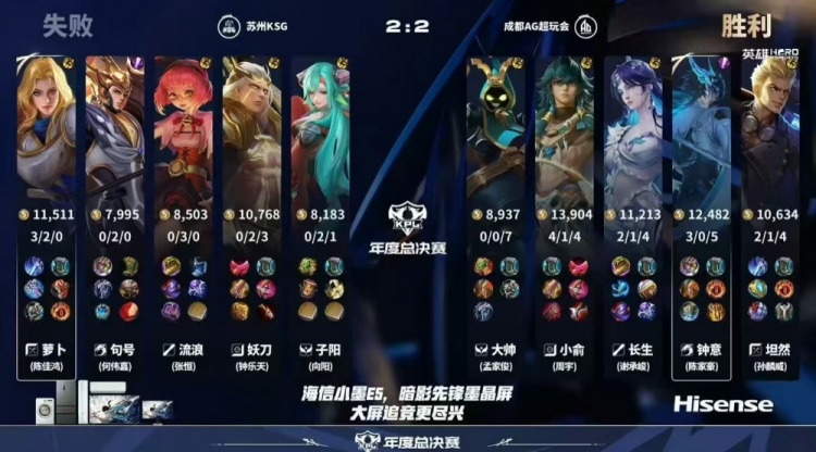 🎮AG及时调整鏖战五局守擂成功 KSG棋差一招未能取胜AG 3-2 KSG