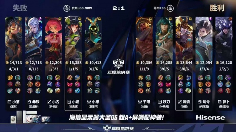 🎮拒绝让二追三！小涵阿离对位单杀妖刀助队取胜 LGD 3-2 KSG