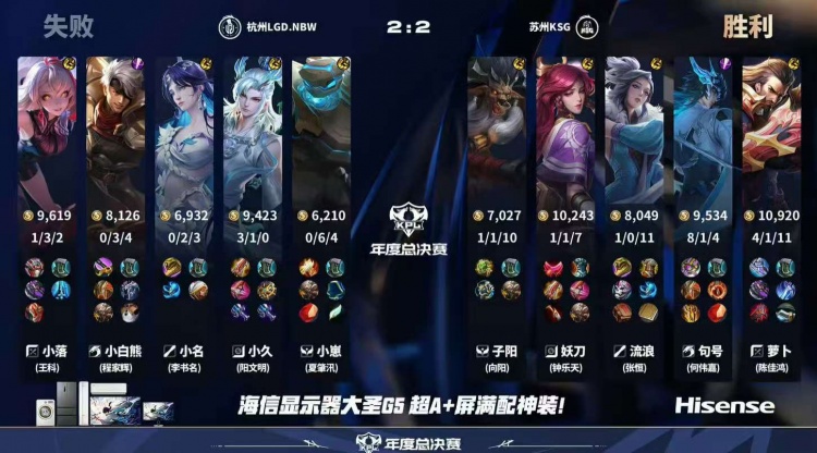 🎮拒绝让二追三！小涵阿离对位单杀妖刀助队取胜 LGD 3-2 KSG
