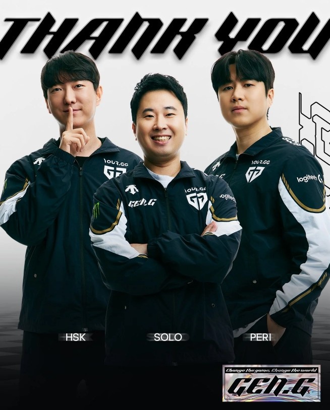 GEN无畏契约发布人员变动公告：教练solo、hsk、peri正式离队
