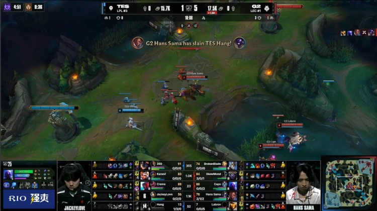 【QY球友会】🎮脖子捂汗!JKL脸探草丛炸线 Hang免费牛肉吃爽蒙多 G2扳回一城