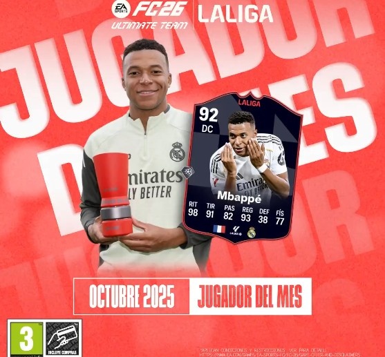 连续第2个月当选!西甲官方:姆巴佩当选10月联赛最佳球员