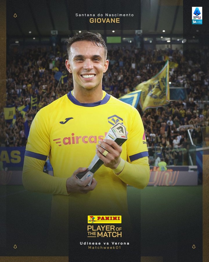 【意甲】斯基拉：米兰、国米、罗马关注维罗纳21岁前锋吉奥瓦尼(图1)