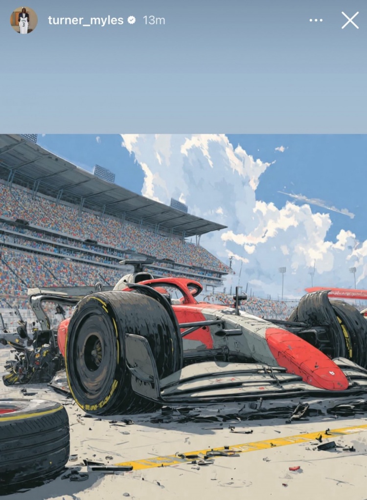 这把是恩怨局！特纳赛后发布破碎赛车的动态 随后又将其删除