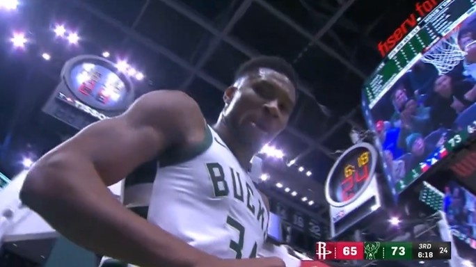 嘲讽拉满！字母哥怪兽碾压申京后面对镜头“快叫醒我快叫醒我！”