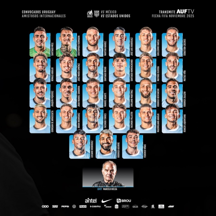 新一期乌拉圭大名单：巴尔韦德缺席，阿劳霍、吉梅内斯在列