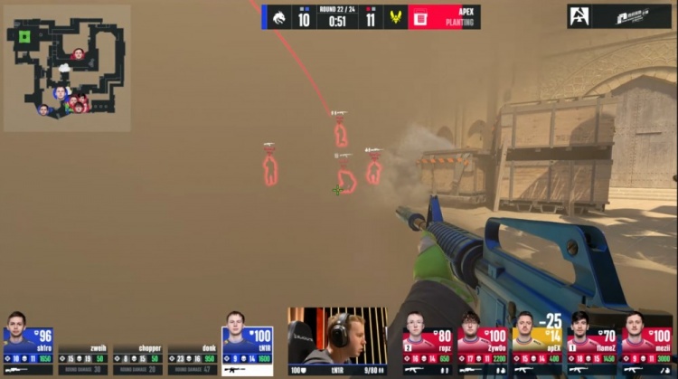 🎮预定top1？绝境Zywoo关键3杀带队制胜 小蜜蜂加时2-1淘汰绿龙