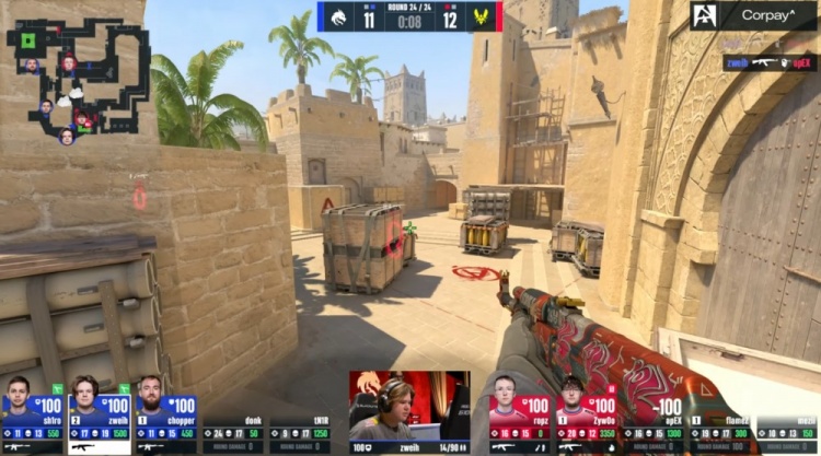 🎮预定top1？绝境Zywoo关键3杀带队制胜 小蜜蜂加时2-1淘汰绿龙