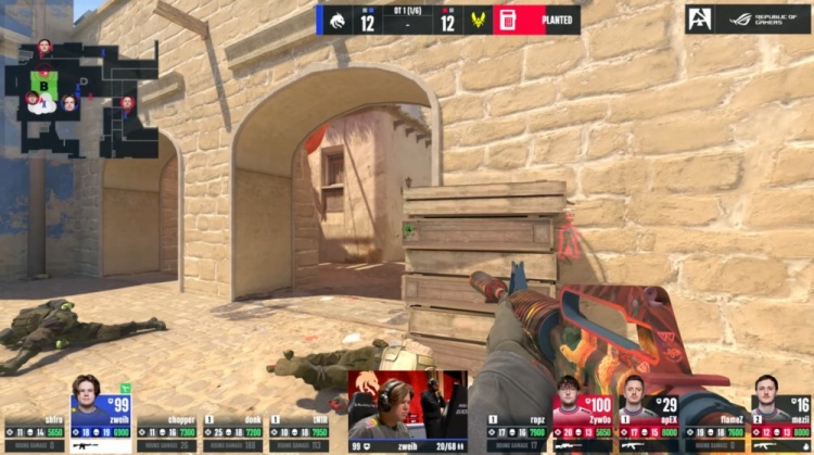 🎮预定top1？绝境Zywoo关键3杀带队制胜 小蜜蜂加时2-1淘汰绿龙