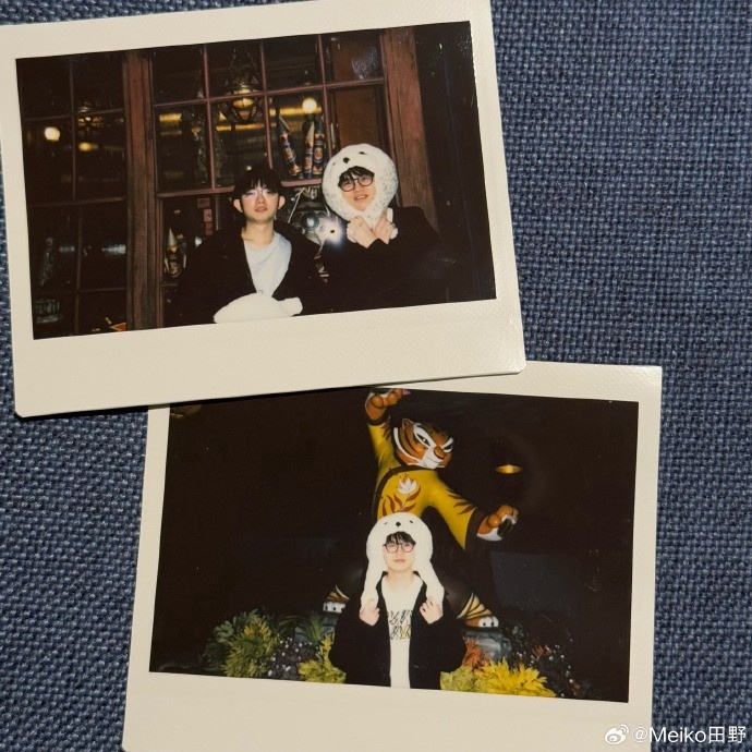 【蜗牛电竞】Meiko晒照:北京霍格沃茨的夜晚真冷 跟老猪合影的猫头鹰就是我