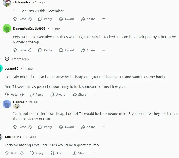 外网热议Peyz加入T1：被LPL吓坏了；第七八九冠献给他