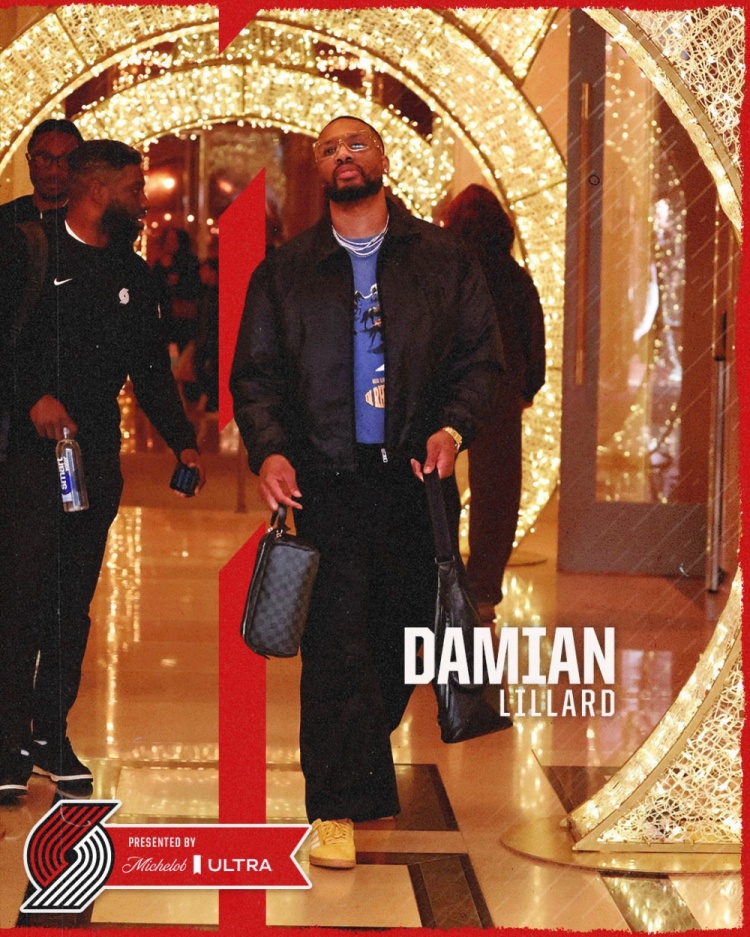 开拓者众将走星光大道：利拉德大包+小包 阿夫迪亚男模风范