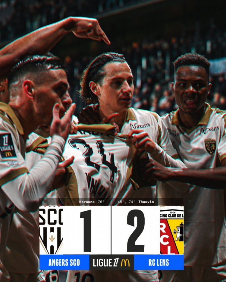 法甲-托万双响！朗斯2-1昂热，自2004年以来首次登顶法甲积分榜