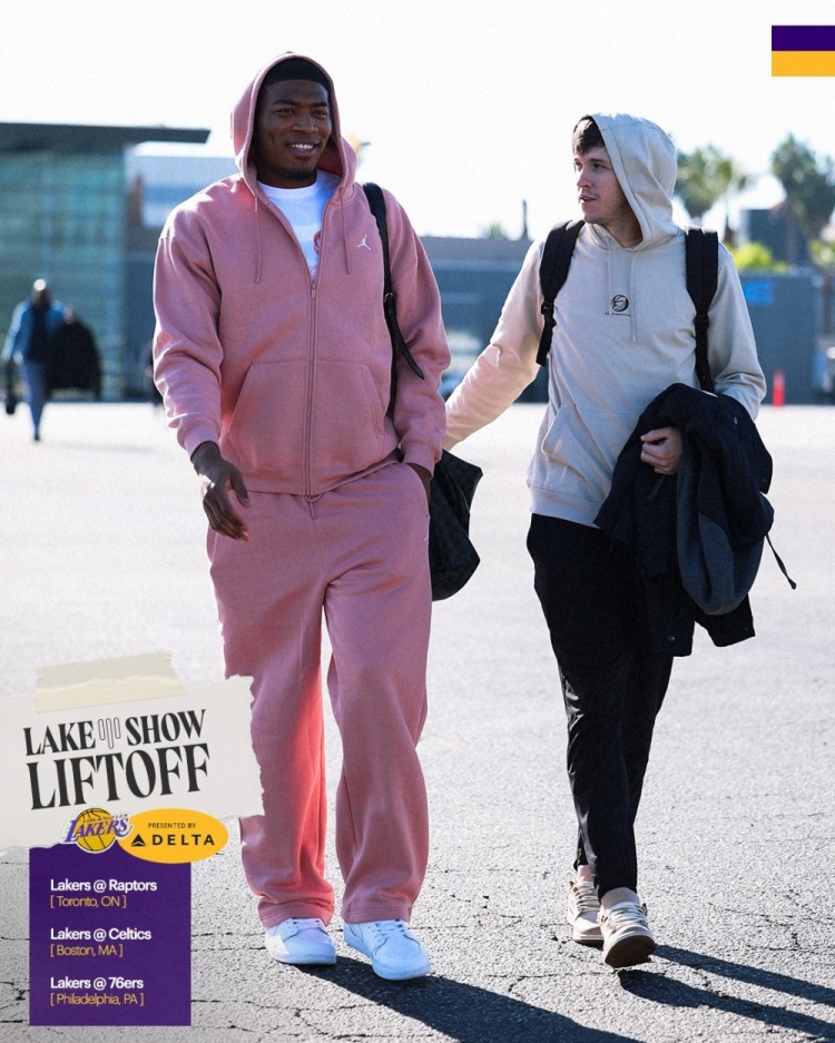 【球迷看点】开启东部三连客!湖人登机照:里夫斯似八村小弟 范德彪化身潮男(图3) undefined